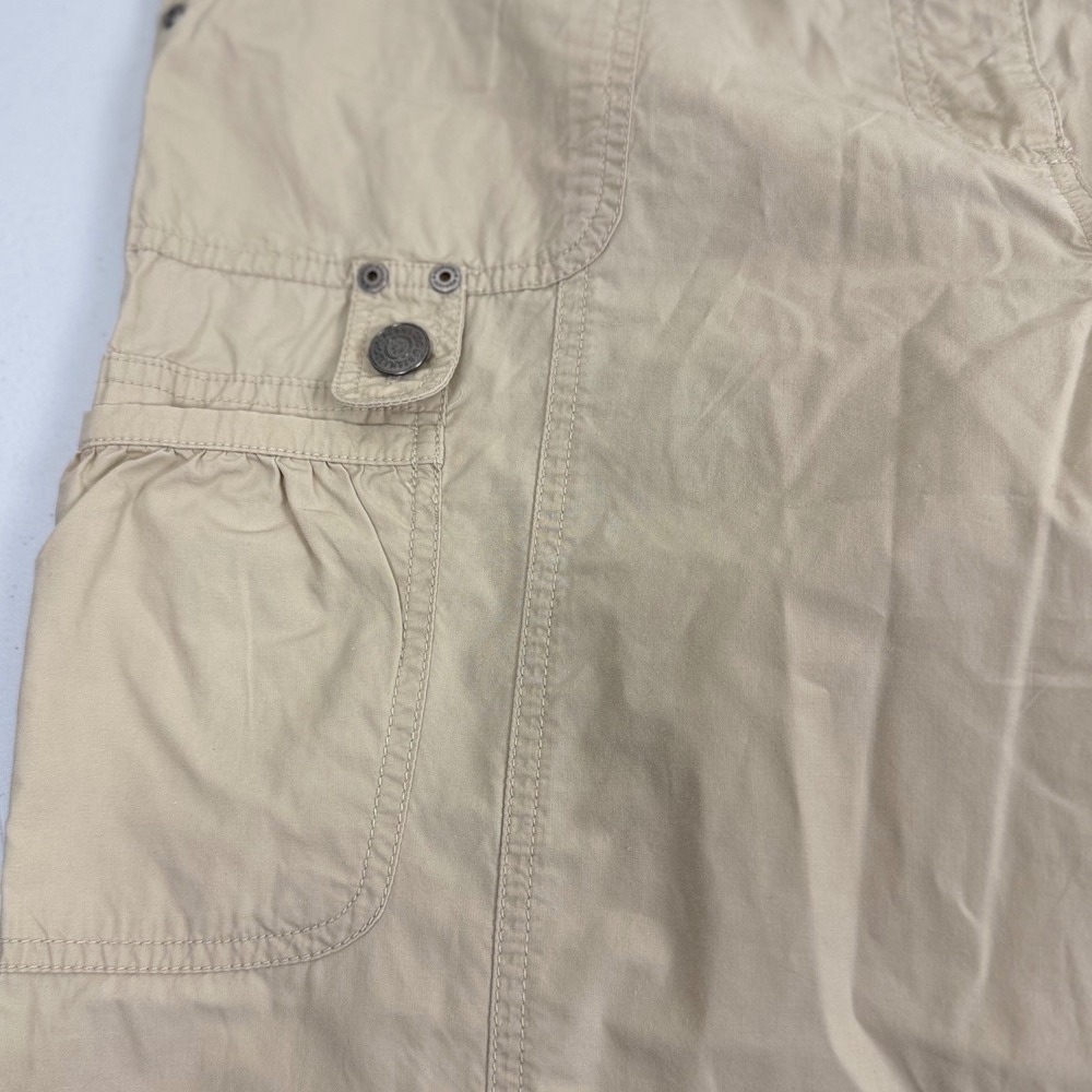 Bernardo Embroidered Floral Khaki Cargo Pants Size 12 Boho Utility Gorpcore Crop - Picture 7 of 7